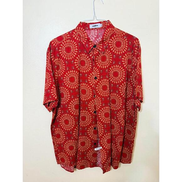 vatpave Other - Vatpave Red Patterned Button Up Shirt XL